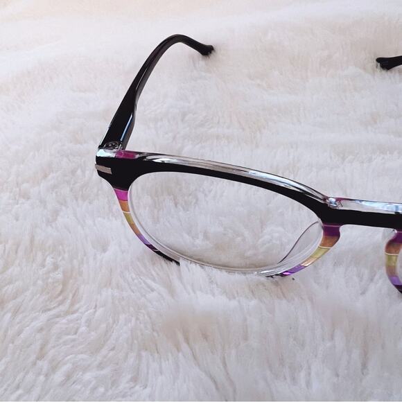 Zoe Black Multi-Color Round Reader Glasses - Picture 6 of 11